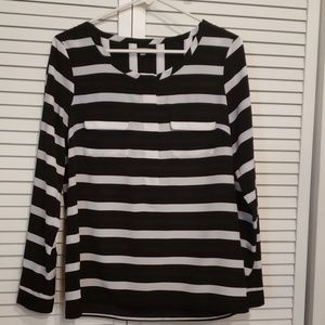 [BRAND NEW] Black & White Stripe Blouse
